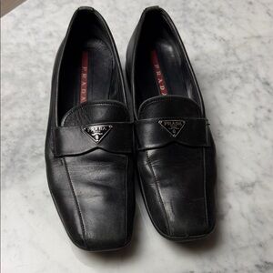 Prada women Elegant Black Slip-On Loafers